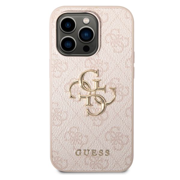 Guess 4G Metal Logo Backcover iPhone 15 Pro - Roze