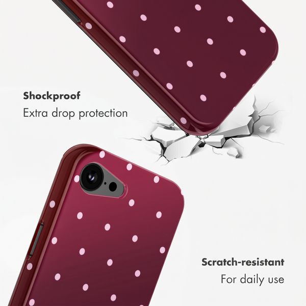 Selencia Vivid Back Cover with MagSafe Apple iPhone 17e / 16e - Happy Dots Burgundy