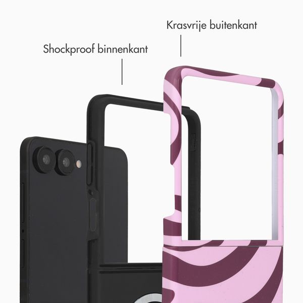 Selencia Vivid Backcover met MagSafe Samsung Galaxy Z Flip 8 - Wavy Swirl Pink Plum