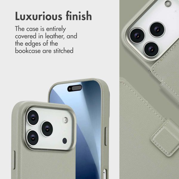 Accezz 2-in-1 Leather Bookcase with MagSafe Apple iPhone 17 Pro - Light Grey
