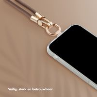 Selencia Telefoonkoorden Set met Parels en Schelpen - Mocha Brown