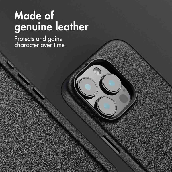 Accezz Leather Back Cover with MagSafe Apple iPhone 16 Pro - Onyx Black