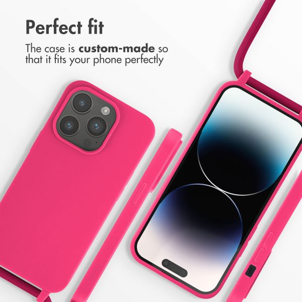imoshion Silicone Case with Strap Apple iPhone 14 Pro - Fluor Roze