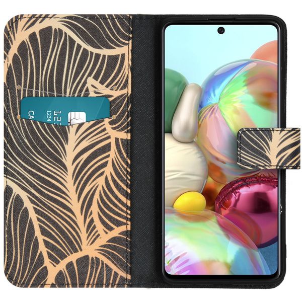 imoshion Design Softcase Bookcase Samsung Galaxy A71 - Golden Leaves