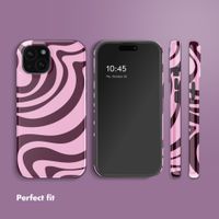 Selencia Vivid Back Cover Apple iPhone 15 - Wavy Swirl Pink Plum