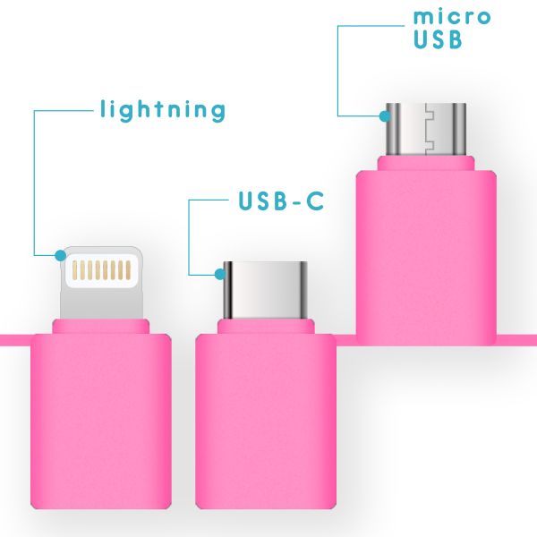 imoshion 3-in-1 smartphone ventilator Lightning, USB-C & Micro-USB - Roze