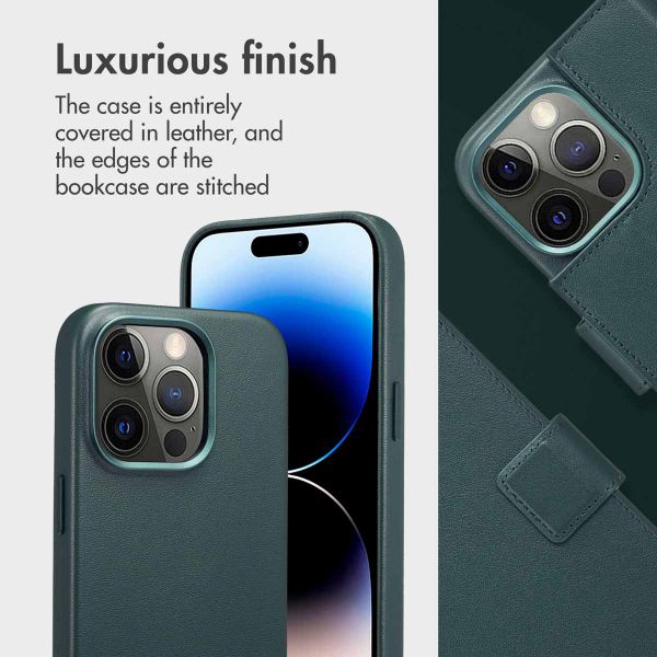 Accezz 2-in-1 Leather Bookcase with MagSafe Apple iPhone 14 Pro - Cedar Green