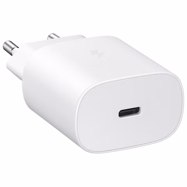 Samsung Originele Fast Charging Adapter USB-C Oplader in Fabrieksverpakking - 25 Watt - Wit