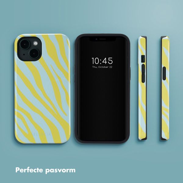 Selencia Vivid Backcover met MagSafe Apple iPhone 14 - Zebra Winter Sky Titanium Yellow