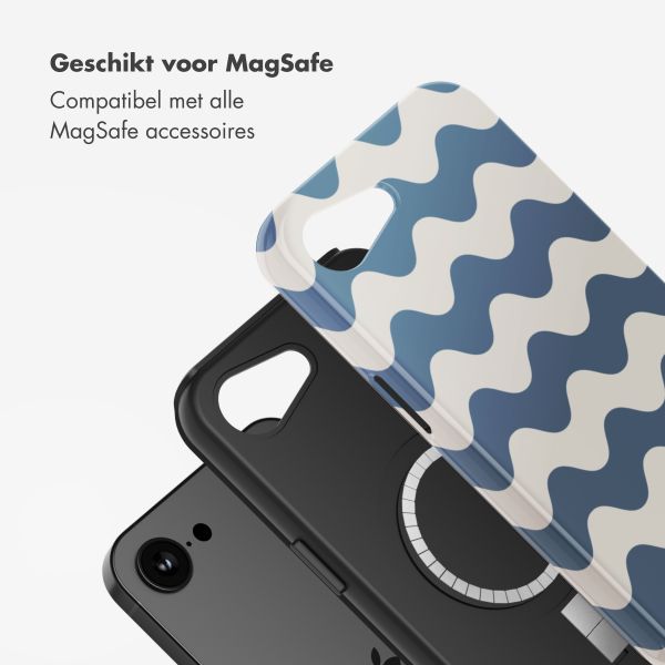 Selencia Vivid Backcover met MagSafe Apple iPhone 16e - Wave Vibes Classic Blue