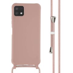 imoshion Siliconen hoesje met koord Samsung Galaxy A22 (5G) - Sand Pink