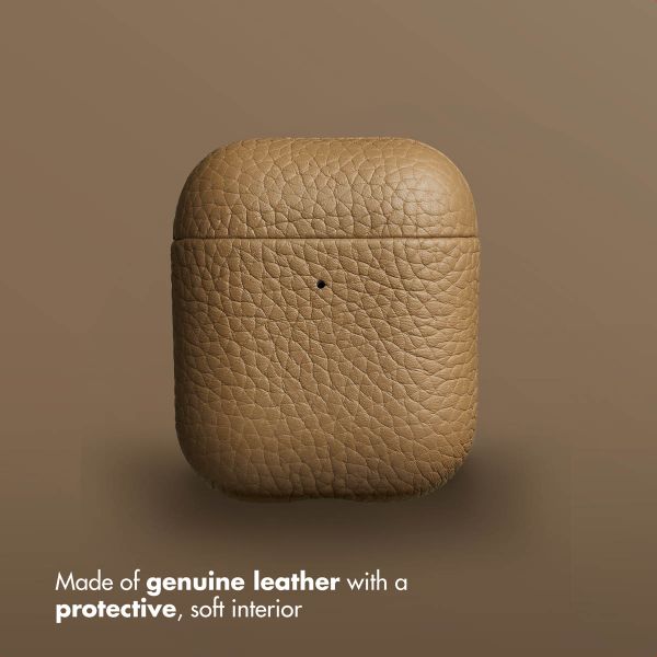 Accezz Genuine leather case  Apple AirPods 1 / 2 - Taupe