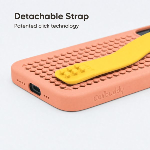 Callbuddy Hoesje met Strap Apple iPhone 17e / 16e / 15 / 14 / 13 - Coral Pop
