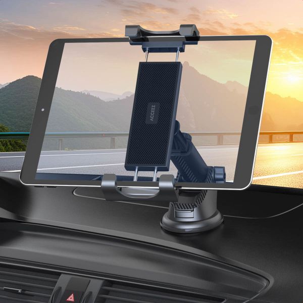 Accezz Tablet houder auto - Dashboard of voorruit - Verstelbaar - Universeel - Zwart