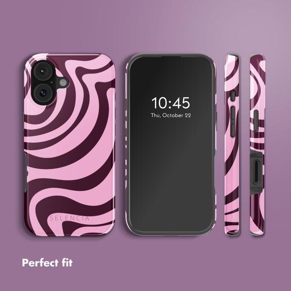 Selencia Vivid Back Cover with MagSafe Apple iPhone 17 - Wavy Swirl Pink Plum