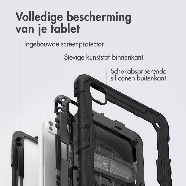 Accezz Rugged Backcover met schouderstrap Apple iPad Pro 11 (2024) M4 - Zwart