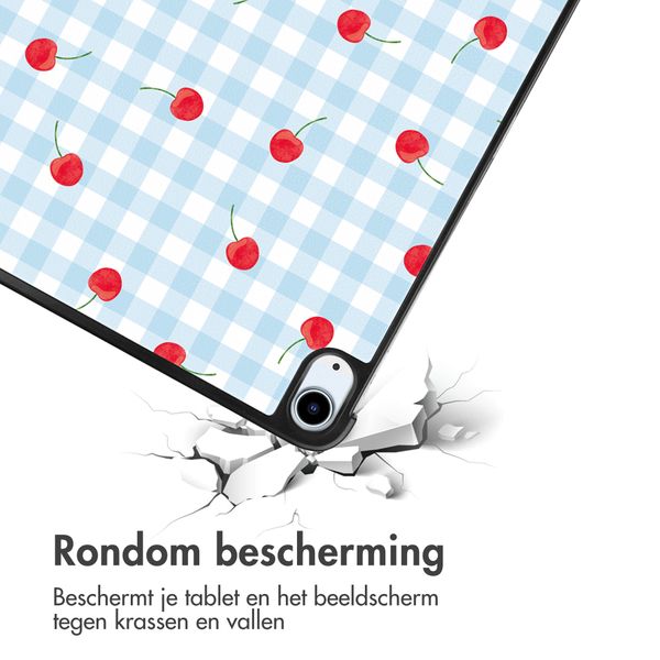 imoshion Design Trifold Bookcase Apple iPad Air 11 inch (2026) M4 / (2025) M3 / (2024) M2 / Air 5 (2022) / Air 4 (2020) - Cherry Check