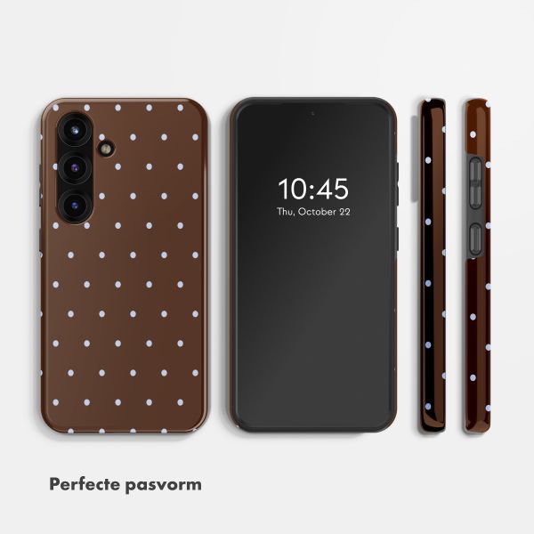 Selencia Vivid Backcover Samsung Galaxy S25 - Happy Dots Chocolate