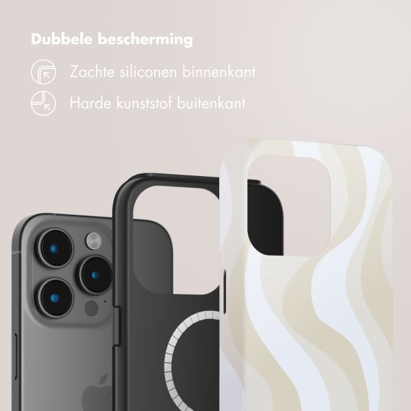 Selencia Vivid Backcover met MagSafe Apple iPhone 15 Pro - Desert Waves Beige