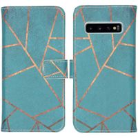 imoshion Design Softcase Bookcase Samsung Galaxy S10 - Blue Graphic