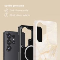 Selencia Vivid Back Cover with MagSafe Samsung Galaxy S26 Ultra - Golden Beige Marble