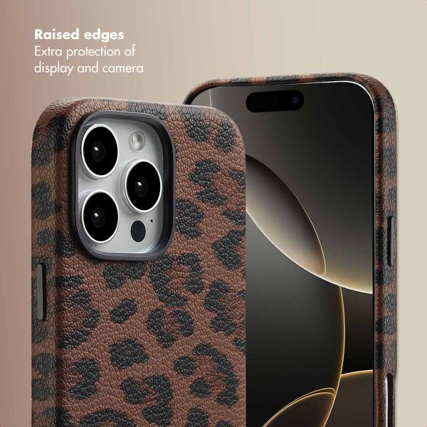 Selencia Sabi Back Cover Panther Print with MagSafe Apple iPhone 16 Pro Max - Mocha Brown