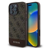 Guess Bottom Stripe 4G Backcover iPhone 16 Pro Max - Bruin