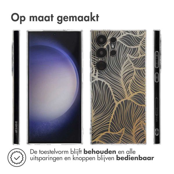 imoshion Design hoesje Samsung Galaxy S24 Ultra - Golden Leaves Transparant