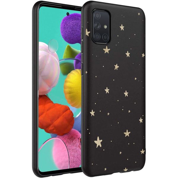 imoshion Design hoesje Samsung Galaxy A71 - Sterren / Zwart