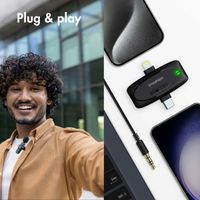 imoshion Mini microfoon voor telefoon - Dasspeld microfoon - Draadloos - AUX / 3,5 mm / Lightning / USB-C