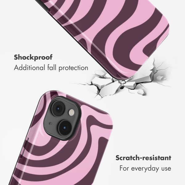 Selencia Vivid Back Cover Apple iPhone 14 - Wavy Swirl Pink Plum