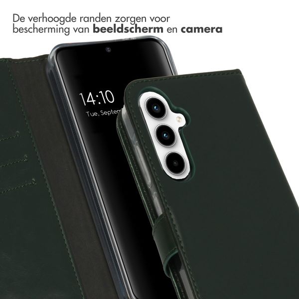 Selencia Echt Lederen Bookcase Samsung Galaxy A35 - Groen