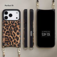 Selencia Nova Phone Case with Cord and Card Holder Apple iPhone 17 Pro - Leopard