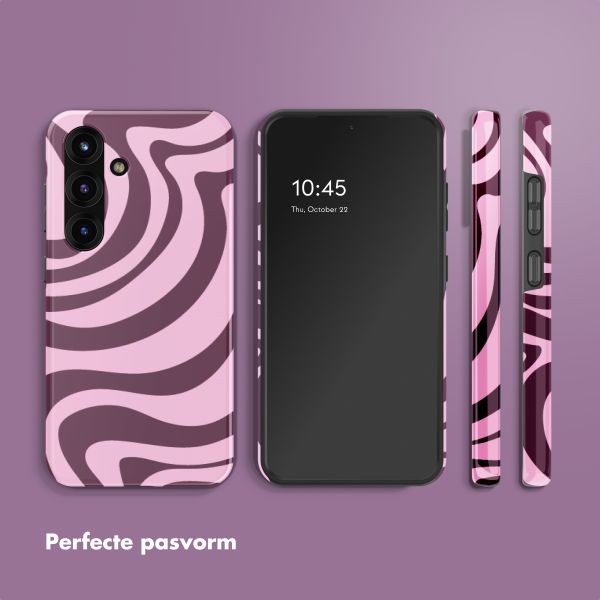 Selencia Vivid Backcover met MagSafe Samsung Galaxy S25 - Wavy Swirl Pink Plum