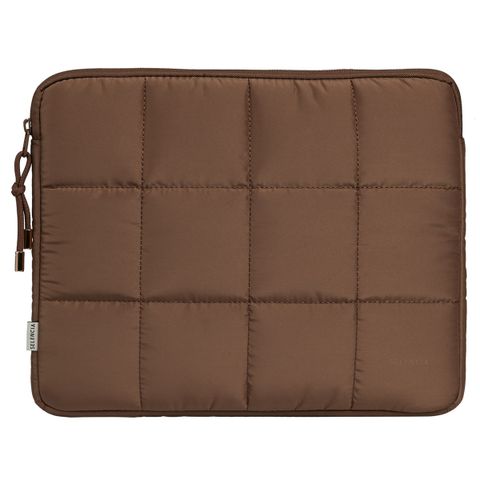 Selencia Puffy Laptop hoes 13-14 inch - Laptopsleeve - Mocha Brown