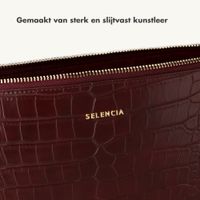 Selencia Croco laptop hoes 11 inch - Laptopsleeve - Burgundy