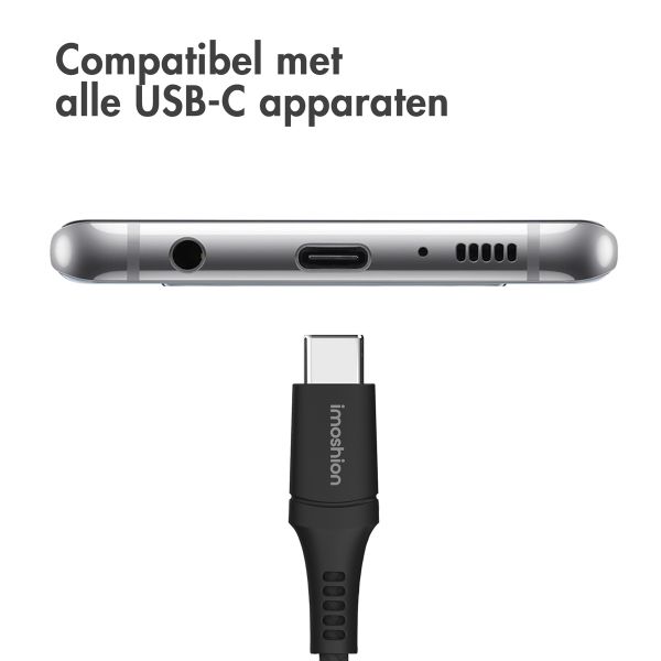 imoshion Braided USB-C naar USB-C kabel - 1 meter - Zwart