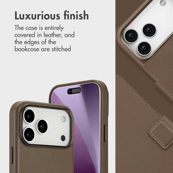 Accezz 2-in-1 Leather Bookcase with MagSafe Apple iPhone 17 Pro Max - Coffee Brown