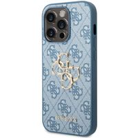 Guess 4G Metal Logo Backcover iPhone 14 Pro - Blauw