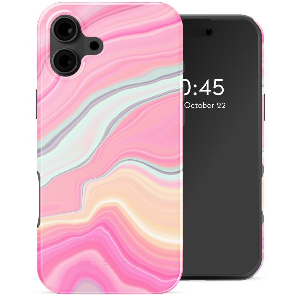 Selencia Vivid Tough Backcover met MagSafe Apple iPhone 16 - Pastel Lipstick Marble