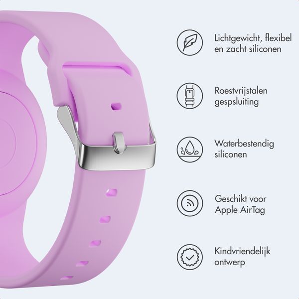imoshion AirTag Kinderarmband - Houder voor Apple AirTag - One Size - Light Purple