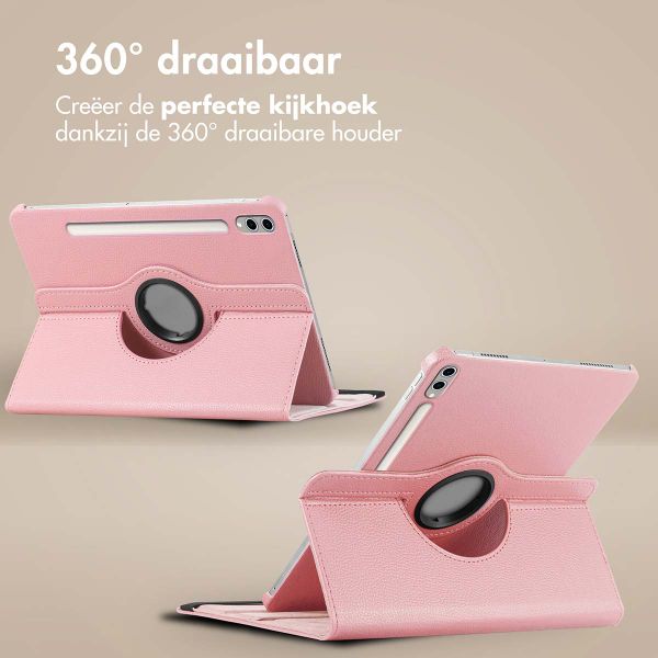 imoshion 360° draaibare Bookcase Samsung Galaxy Tab S10 Ultra / Tab S9 Ultra - Roze