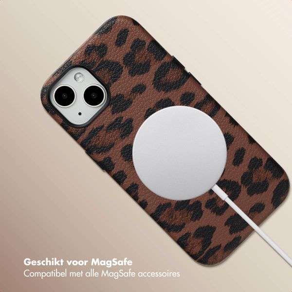 Selencia Sabi Backcover Panterprint met MagSafe Apple iPhone 13 - Mocha Brown