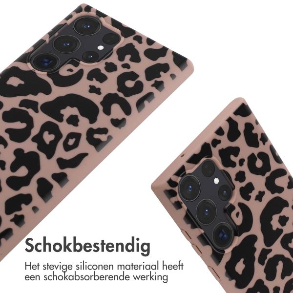 imoshion Siliconen design hoesje met koord Samsung Galaxy S23 Ultra - Animal Pink