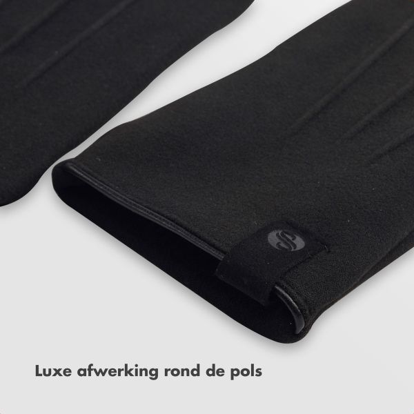 Selencia Suède Look Touchscreen Handschoenen - Vrouwen - Maat M - Zwart