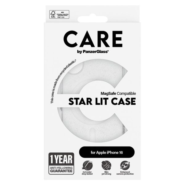 CARE by PanzerGlass Star Lit Case MagSafe iPhone 16 - Wit