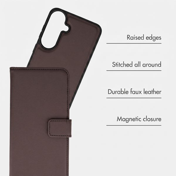 imoshion Detachable 2-in-1 Luxury Bookcase Samsung Galaxy S26 FE - Brown