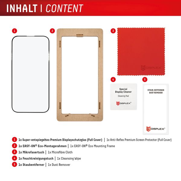 Displex Screenprotector Real Glass Full Cover Apple iPhone 16 Pro Max