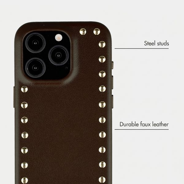 Selencia Studs Back Cover with MagSafe Apple iPhone 15 Pro - Cacao Crush
