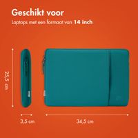 imoshion Laptop hoes 14 inch - Laptopsleeve met vak - Petrol Green